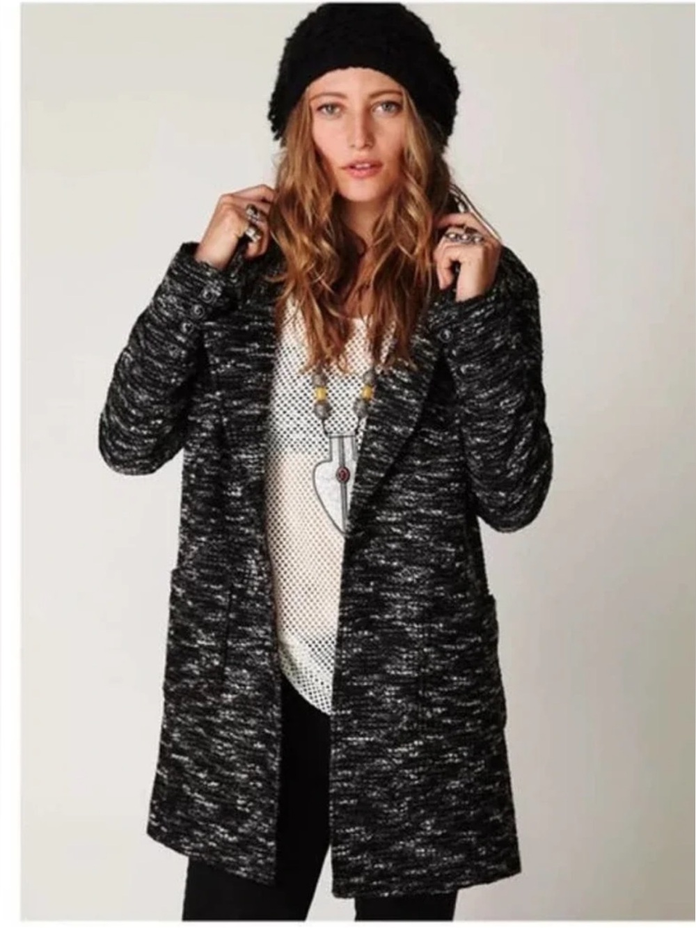 Free People Bouclé Textured Jacket